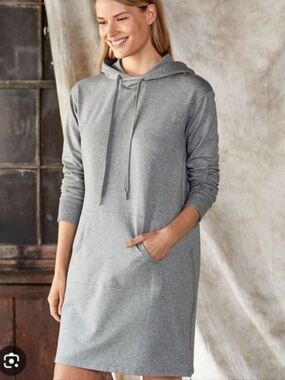 Garnet Hill Trainer Hooded Dress Women's Small Side Zippers Stretch